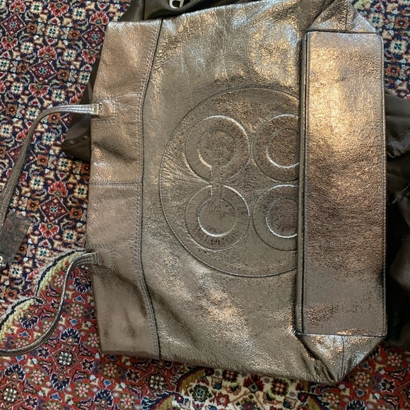 Coach metallic neutral gold/silver tote - Picture 3 of 7
